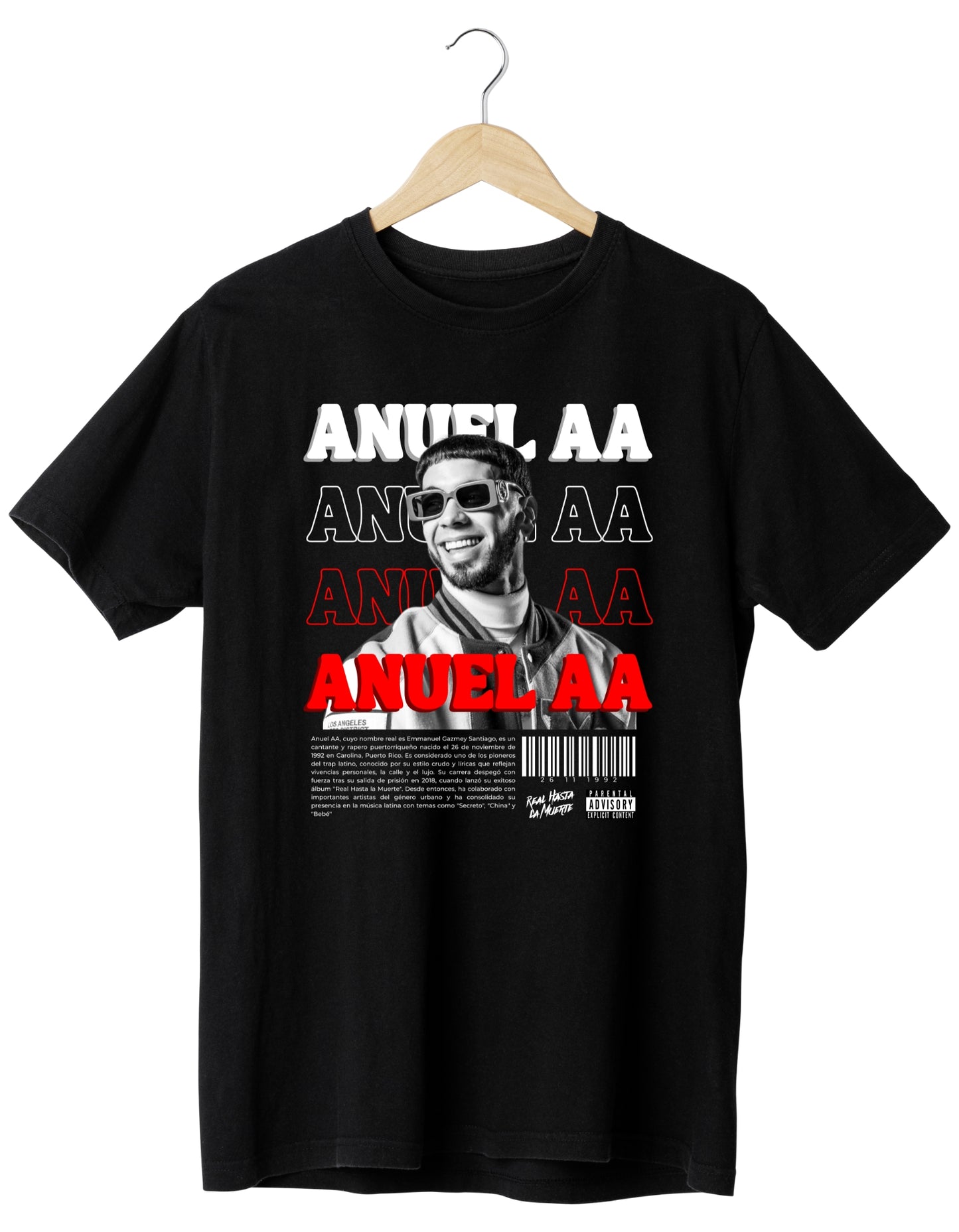 Anuel AA Camiseta Unisex | Negro